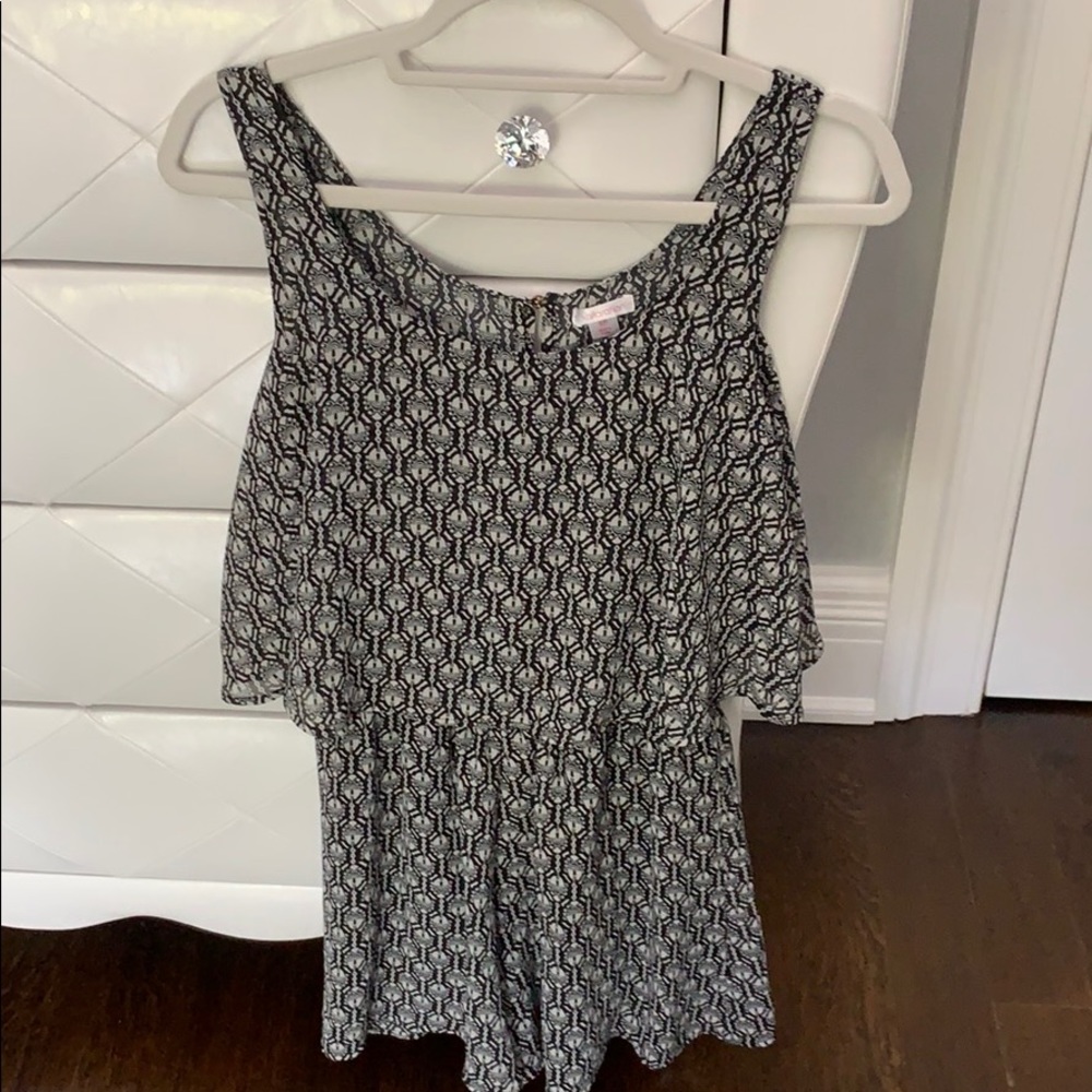 Black and white detailed romper